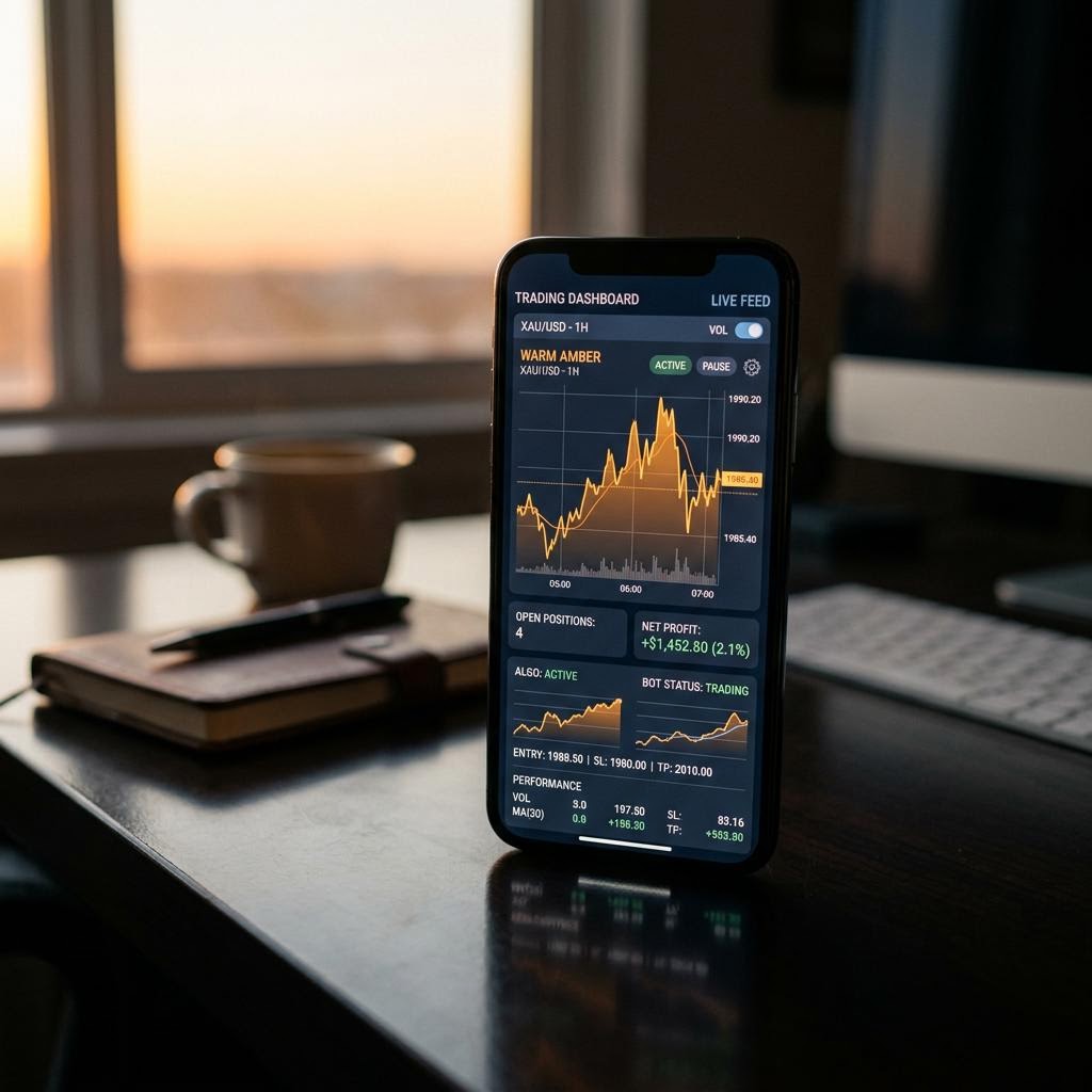 Bright Dividenward AI crypto trading platform interface on mobile device